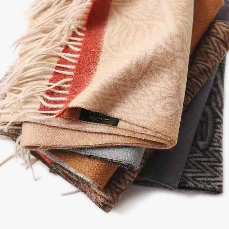 Лидер продаж, разноцветный Модный женский шарф из 100% кашемира с принтом на заказ, жаккардовая шаль