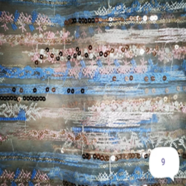 china manufactory 10 years experience metallic knitted sequin tulle metallic fabric