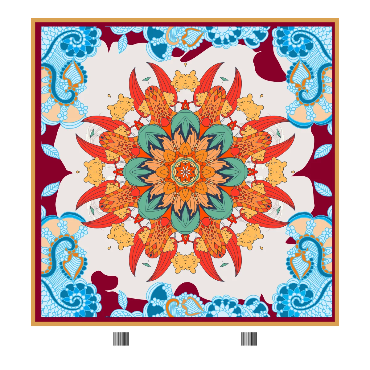100% Fashion elegant foulard silk scarf custom digital printed silk scarves