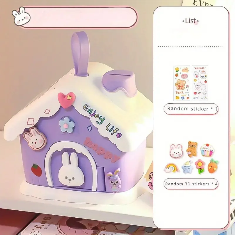 Diy Girls Money Box, Boys Cartoon Savings Box With Lock House Savings Coin Girls Can Save Desirable Children Money Bank Storage
