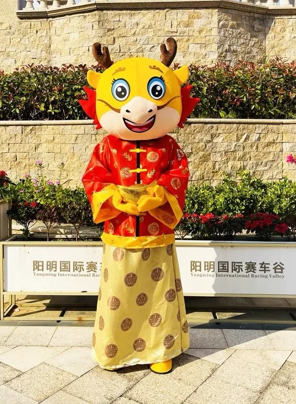 Hot selling 2024 year Chinese new year Mascot stuffed animal dragon mascot costume for adult dragon