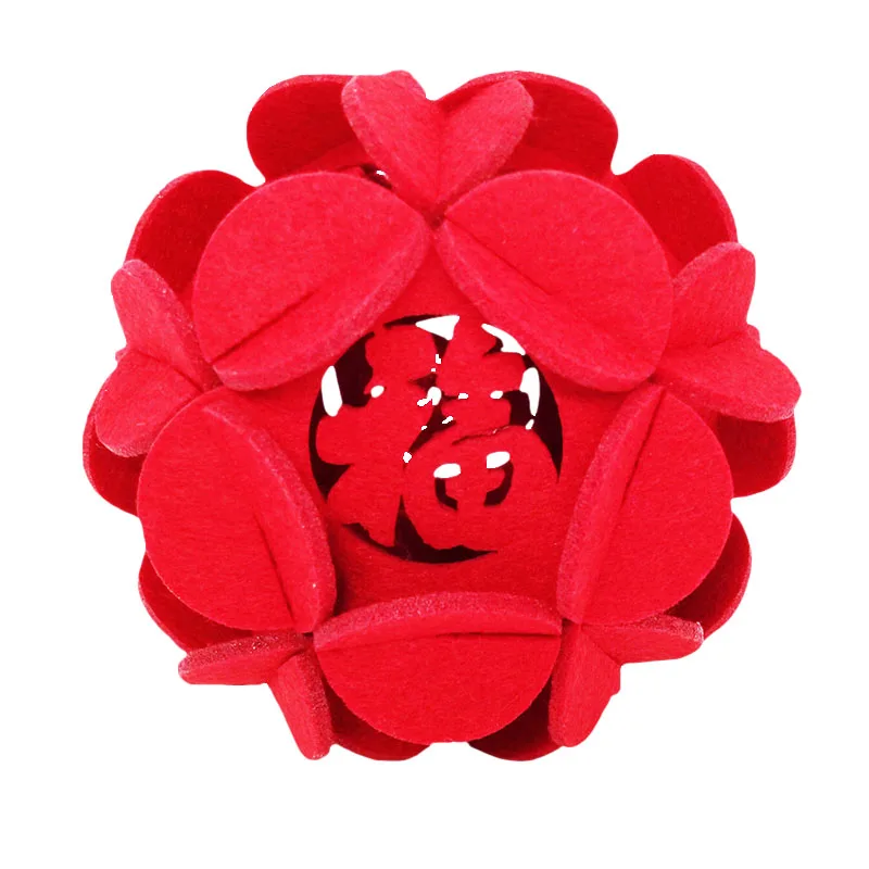 New Year Felt Lanterns for Spring Festival Wedding Lantern Celebration Decorations Chinese Red Accept Customized Design 2211321