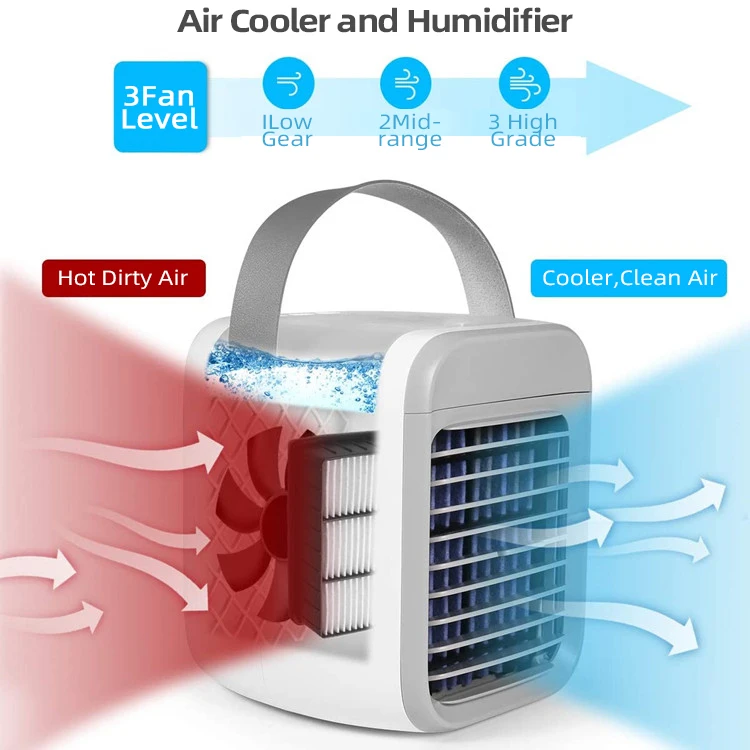 3 In 1 Led Mini Usb Water Air Fan Portable Air Cooler Fan Mini Usb Air Conditioner 7