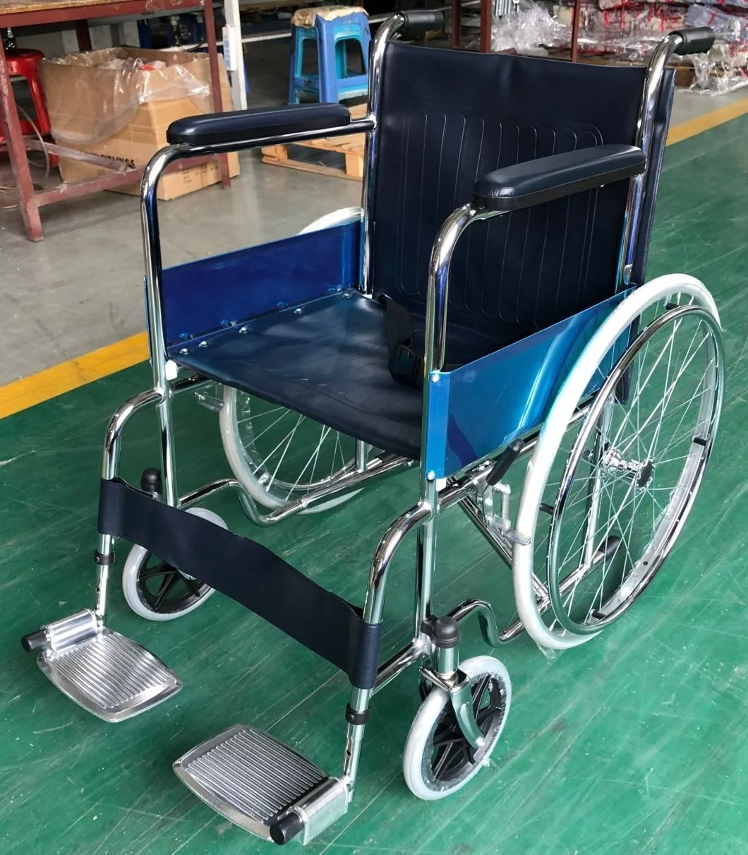 Folding wheelchair for disabled manufacturers ultra light adjustable footrest manual wheelchair with pedal