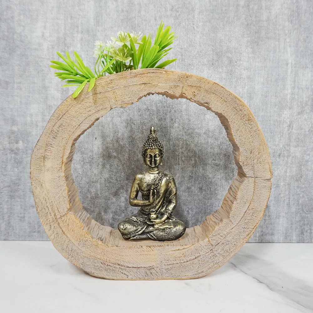 Wholesale Feng Shui Ornament Polyresin Antique Religious Decoration Resin Garden Sitting Statues Of Buddha Sculptures