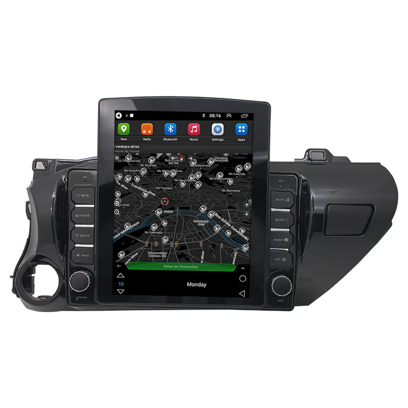 Car stereo gps Player Radio For Toyota Hilux left Pick Up AN120 LHD 2015 2016 2017 2018 vertical screen 2Din Android Carplay DSP