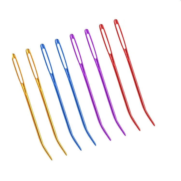 8Pcs/set Bent Tip Tapestry Needles Yarn Knitting Weaving Big Eye Curve Needle Knitting Crochet DIY Sewing Accessories