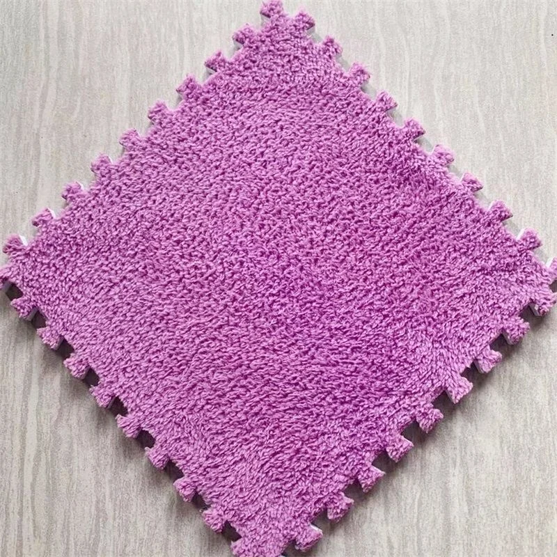 Floor Mats Tiles EVA Puzzle Hairy Rug Washable Baby Play Mat Plush Carpet Foam Puzzle Carpet
