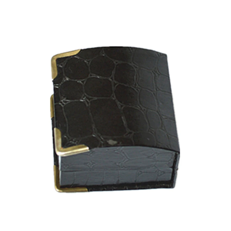 
Factory Made Custom logo Vaulted Black And White Leather Paper Metal Ring Slot Small Ring Packaging Jewelry box <img data-src=