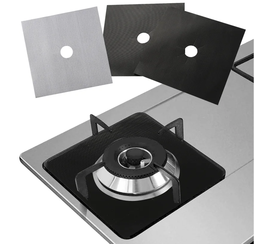 reusable and easy to clean heat resistant gas stove burner covers for 3 burners stove keep your stove clean in kitchen