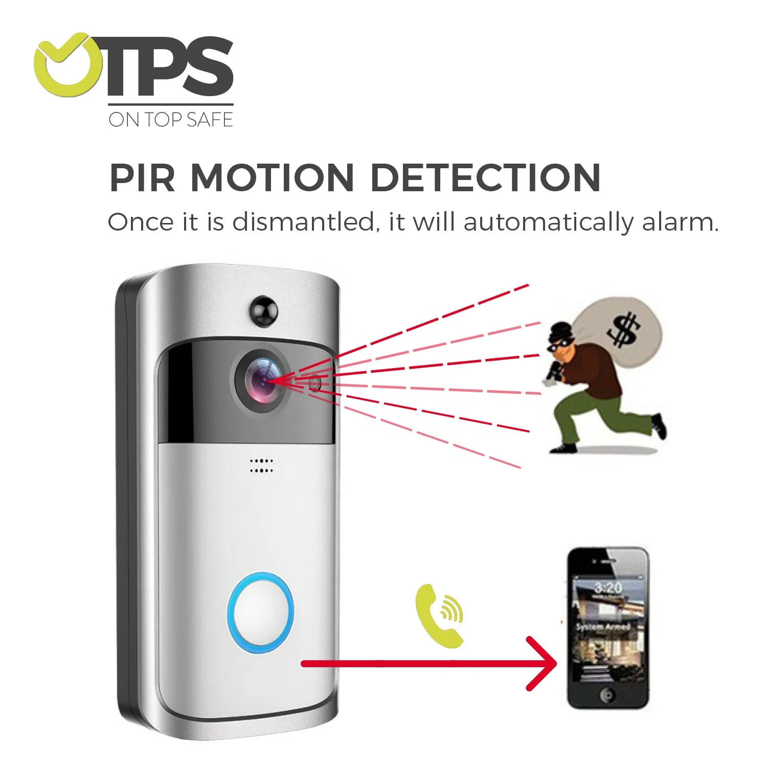  OTPS 2021 720P HD Dingdong wireless doorbell with camera intercom Ring wholesale Home video Smart WiFi for