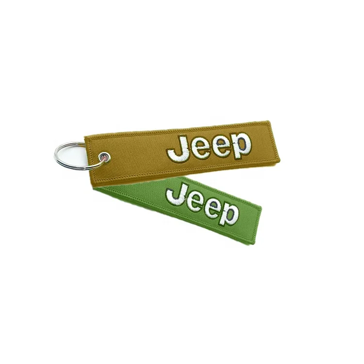 JEEP Offroad Fans Low MOQ Custom Car Logo Design Embroidery Flight Keychain