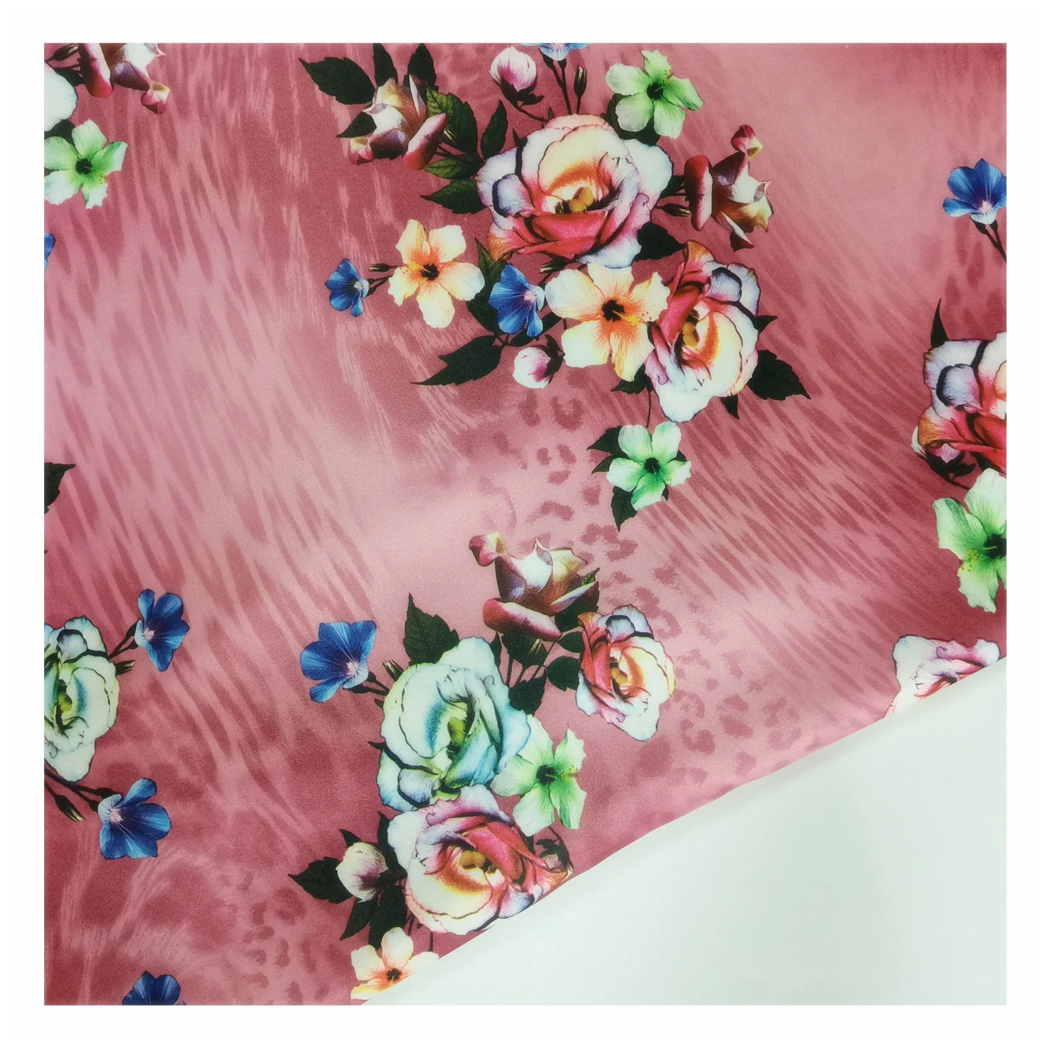 Print Polyester Spandex Satin Fabric Woven Customized Floral Digital Satin Tela Printed Fabric For Dress