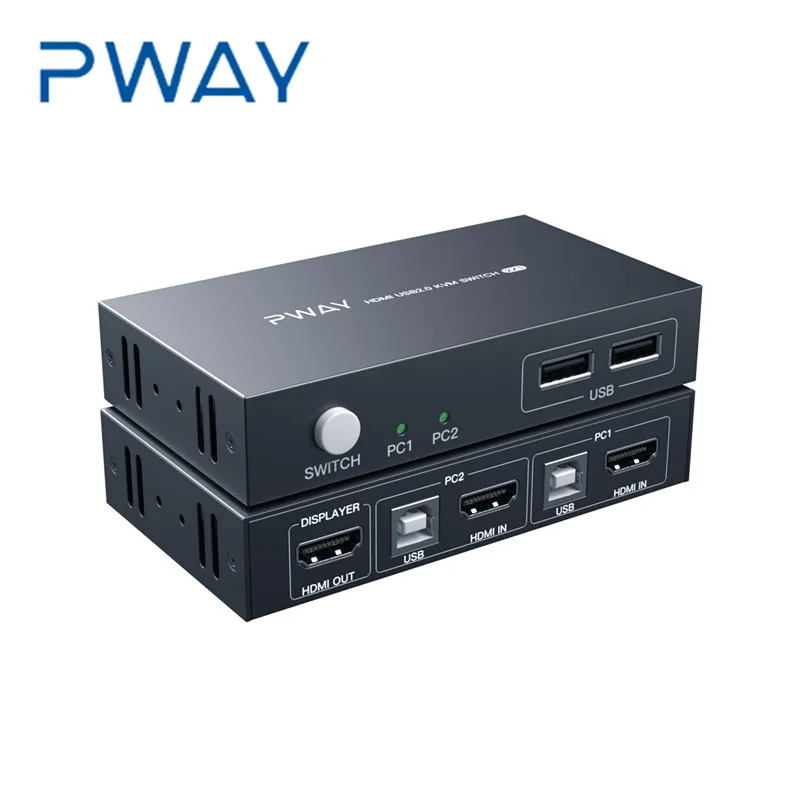 2 in 1 out one monitor  control 2 host HDM1 KVM Switch 4K*2K