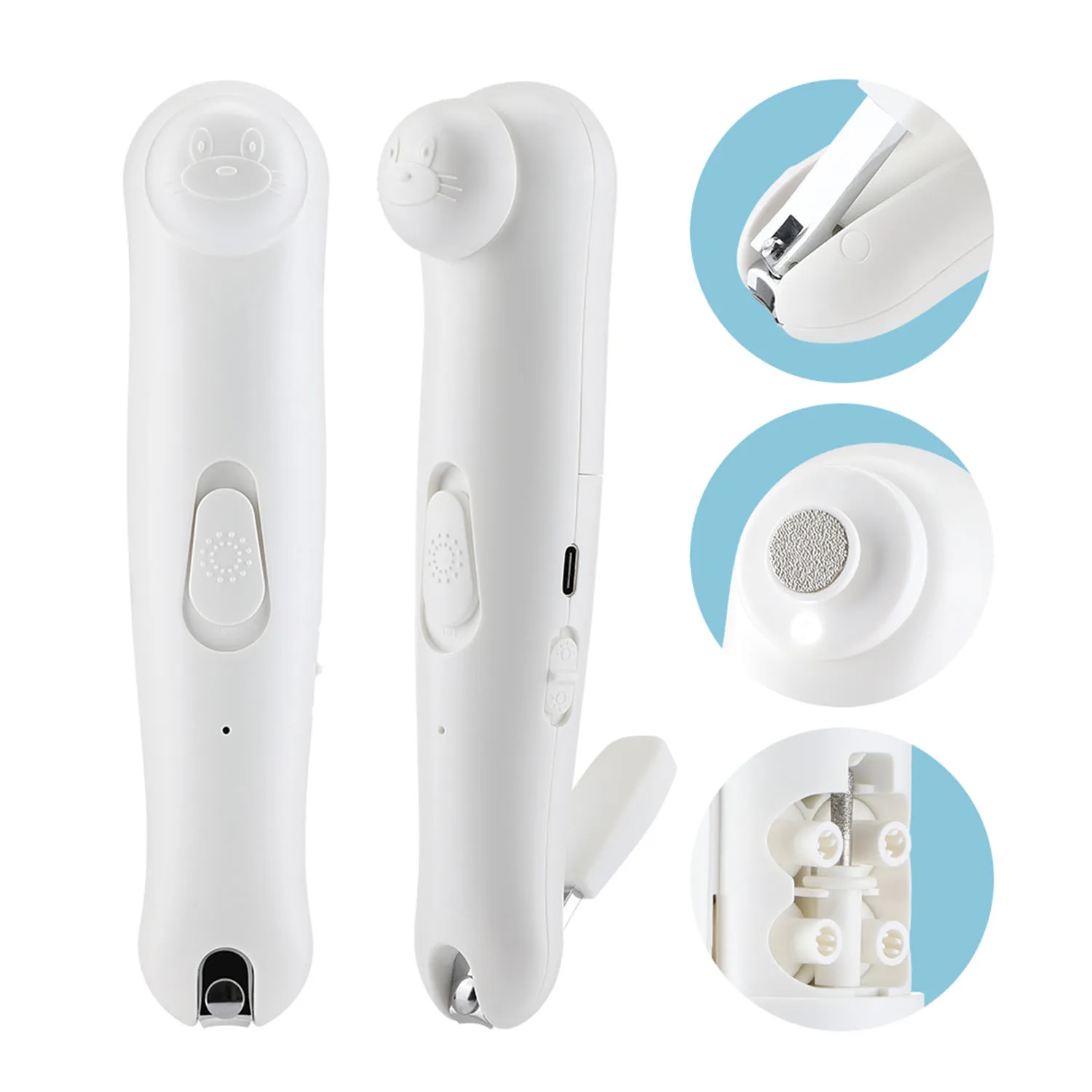 2 in 1 Electric Automatic Nail Clipper Polishing Fingernail Trimmer Manicure For Adult Baby Nail Cutter Sharpener