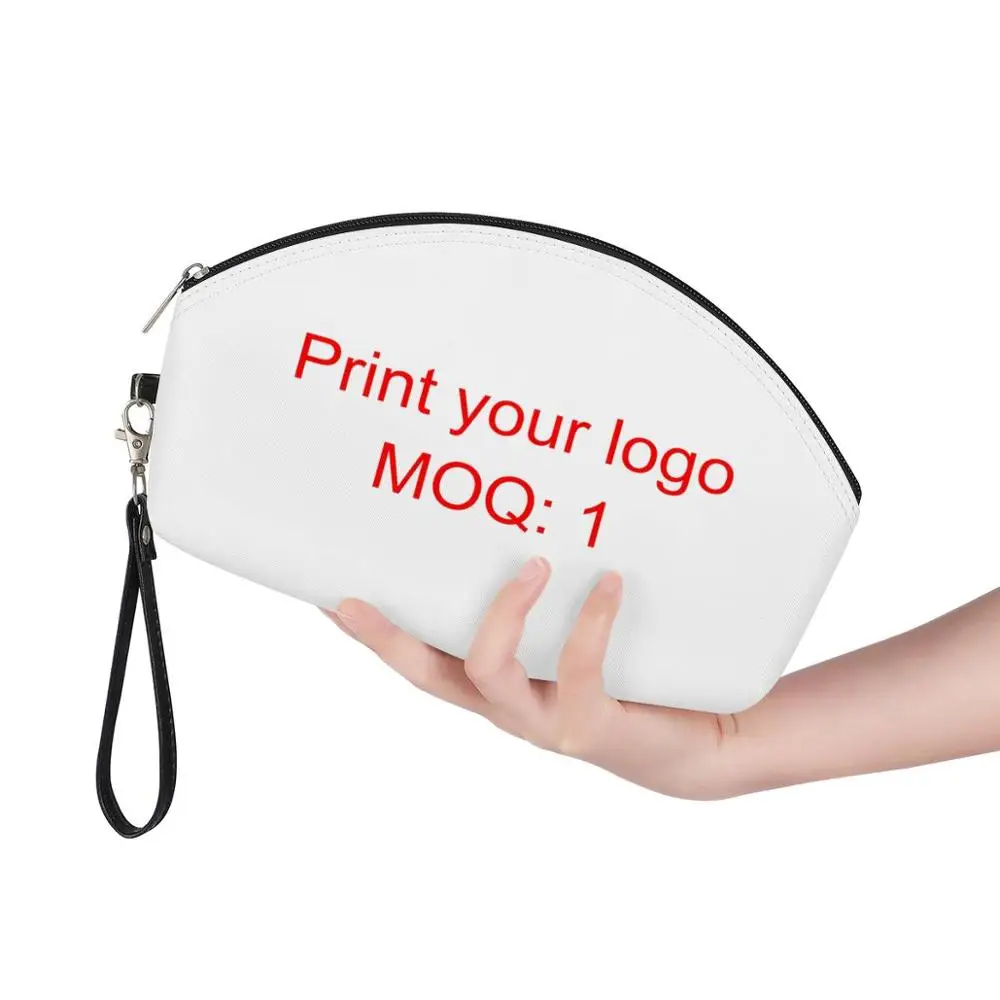 Custom logo Zipper sublimation printed eco friendly small waterproof pu leather women cosmetic bag organizer travel make up