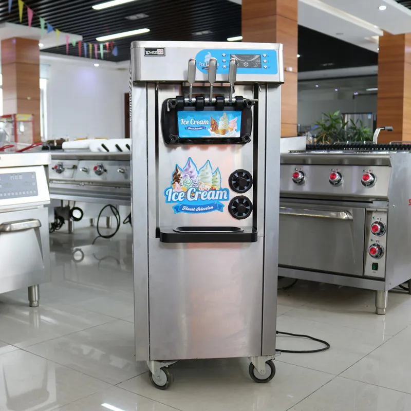 Soft Ice Cream Machine Maker 3 Flavor Soft Ice Cream Machine Professional Commercial Automatic Ice Cream Machine