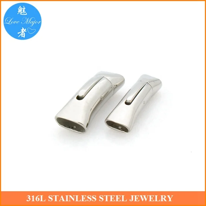Stainless Steel Bayonet Clasps Leather Cord End Connectors 7.5*3mm Hole
