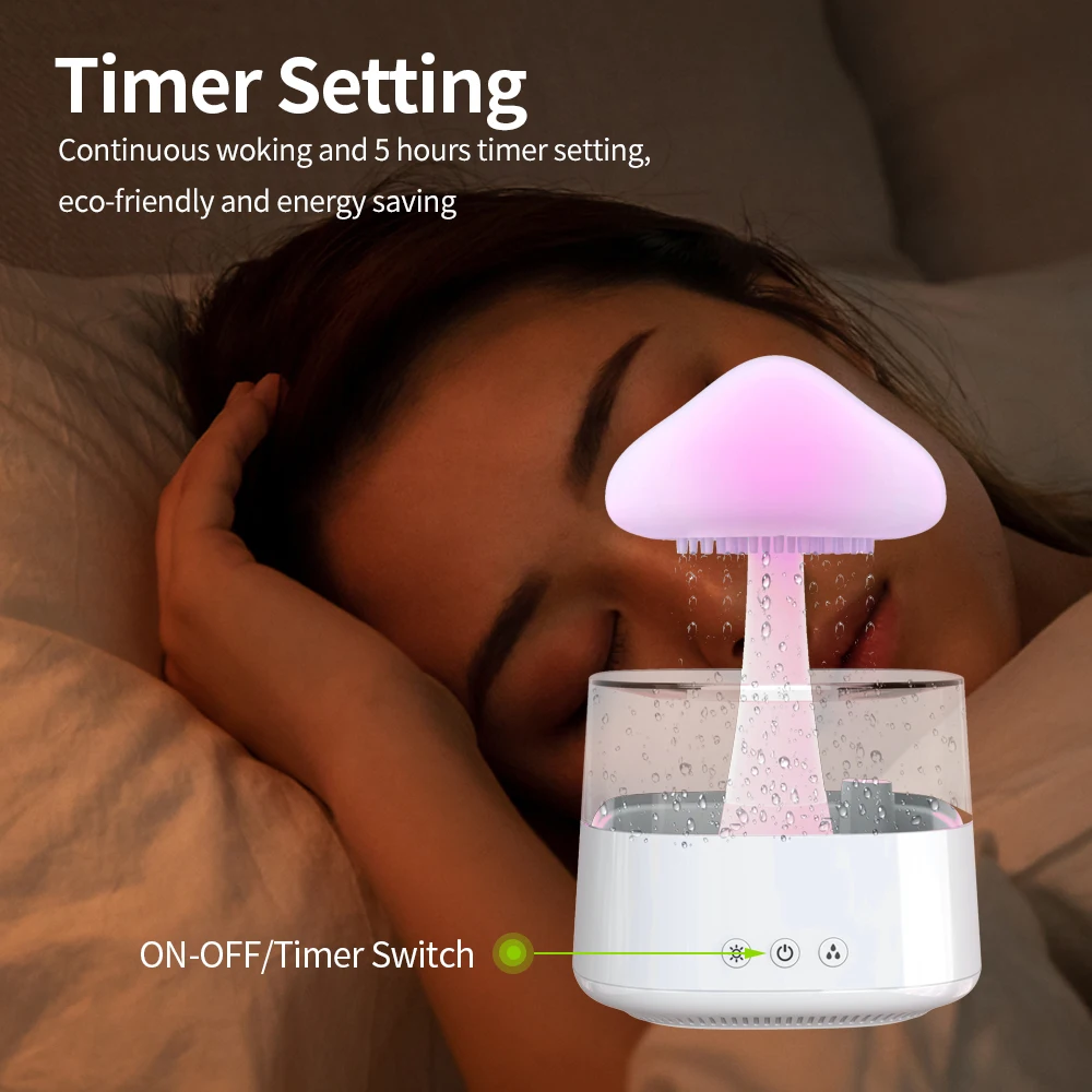 Rain 7 led light cute night light led atmosphere lamp table remote control essential oil (new) diffuser mist maker humidifier