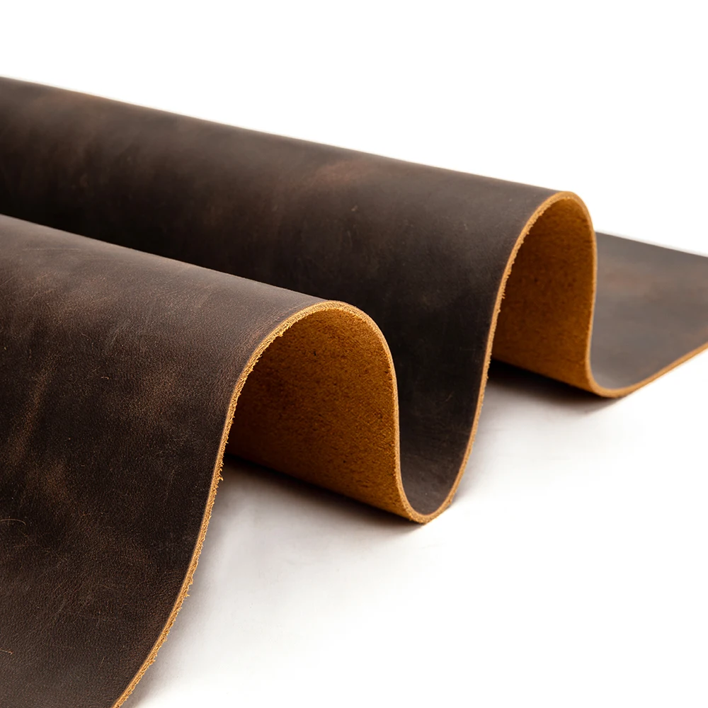 Manufacture Full Grain Cow Leather Top Grain Crazy Horse Leather DIY Material 100% Genuine Leather