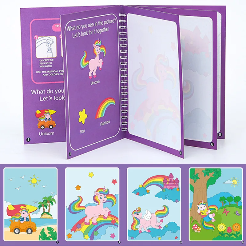 Wholesale Factory  Magical Water Painting Drawing Book Coloring Water Coloring Drawing Book Toys for Kids