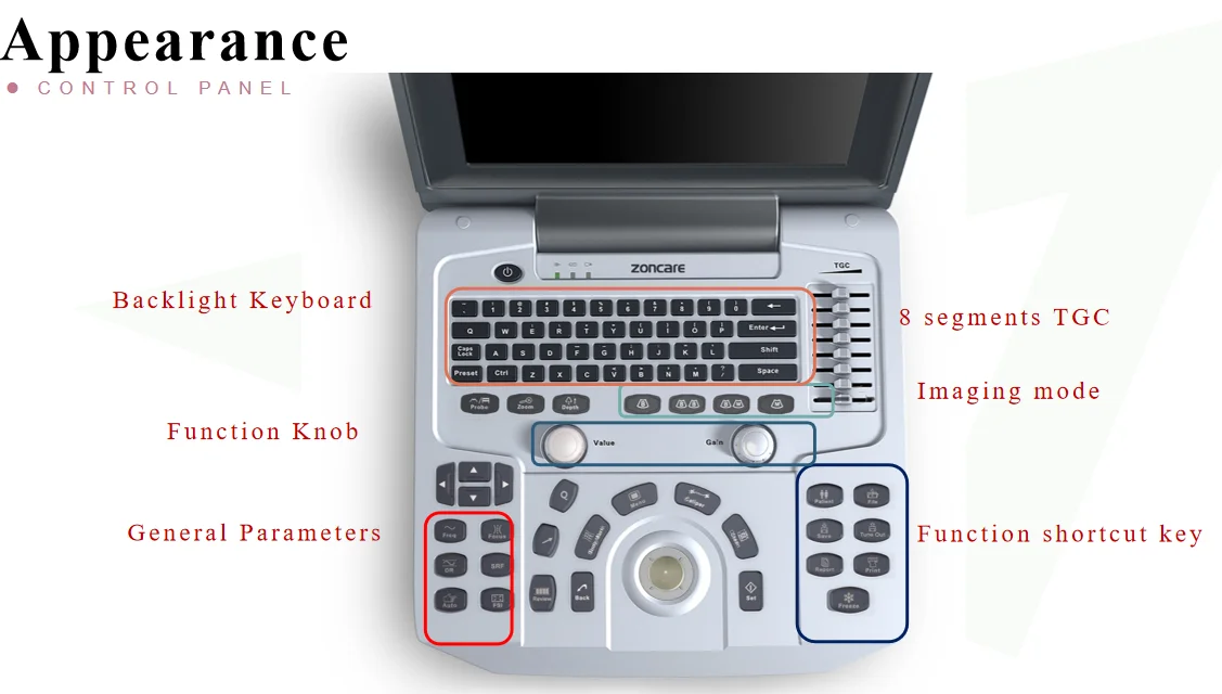 Portable Ultrasound Diagnostic System Scanner Ultrasound Machine for Hospital