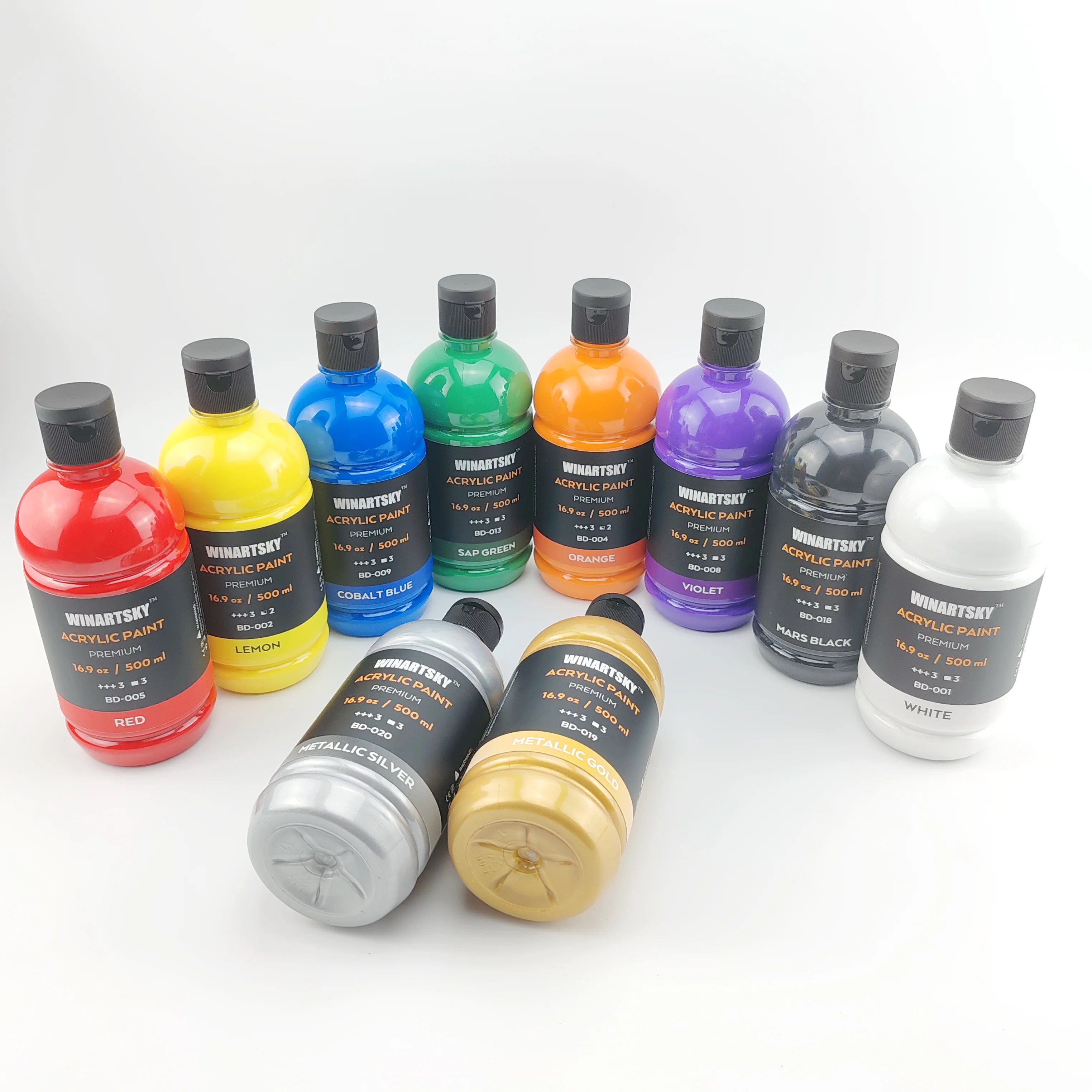 8 Colors Acrylic Paint Set 500ml  Non-Toxic Craft Paints  for Craft DIY painting