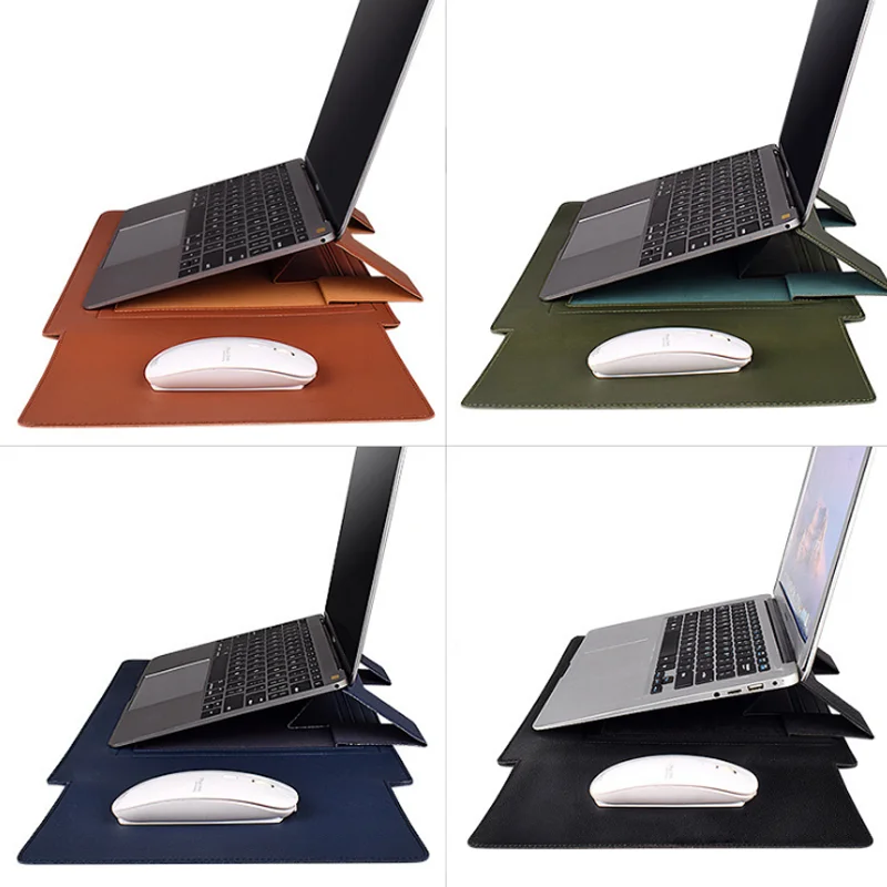 Laptop Sleeve Soft PU leather case 2 in1 Inner Bushing with stand function Compatible13-14.5inch with all laptops And tablets