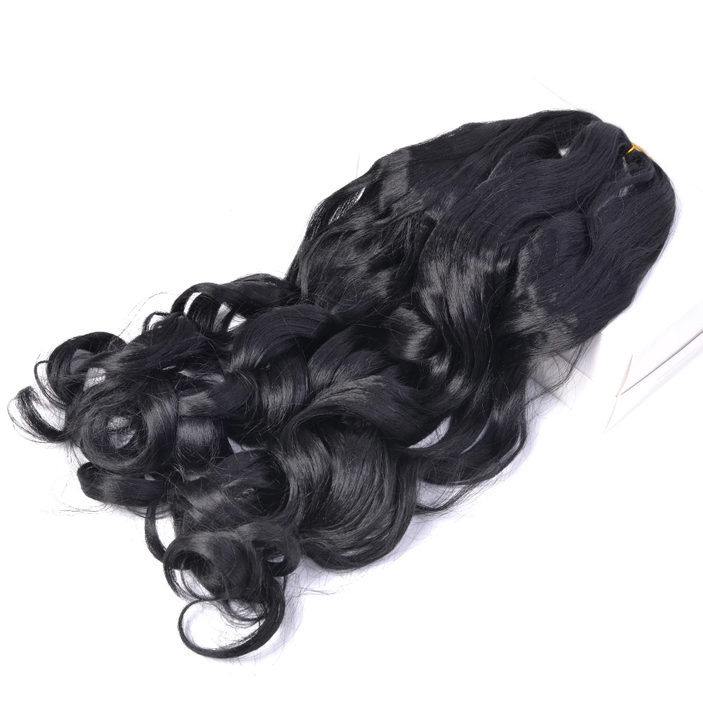 Loose Body Wave 24 Inches Pre Stretch Spiral Curl Hair Attachment For Braids Wavy Curly Synthetic Braiding Hair Extensions