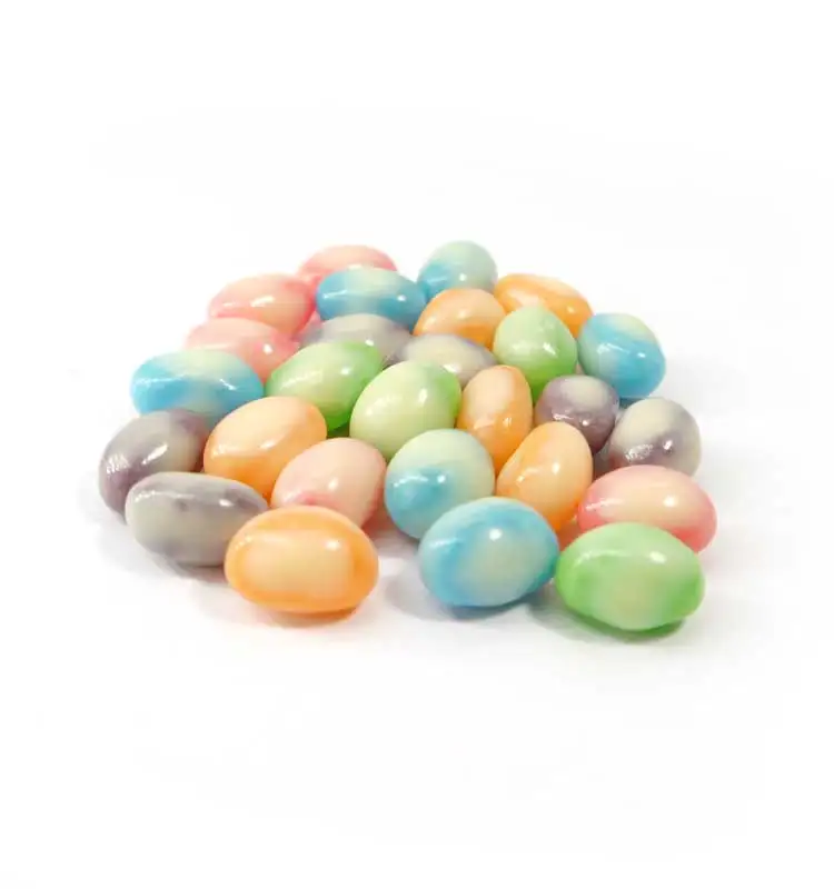 Factory Hot Selling OEM Private Label Candy Halal Colorful Fruit Gummy Balls Mini Milk Beans Candy Snack