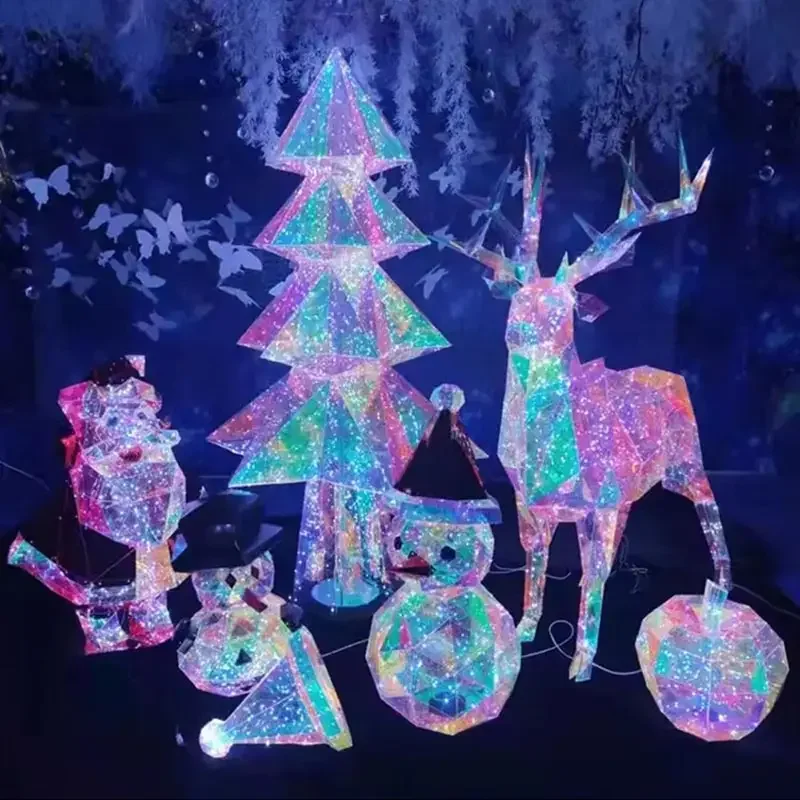 Uplumin Commercial Decoration Idea Outdoor Big Lighted Prelit Led Christmas Tree Cone Crystal Xmas Tree with Light Christmas Lig