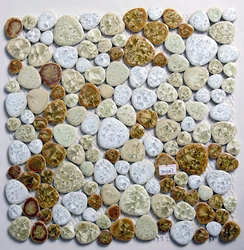 China pebbles shape bathroom ceramic floor mosaic tiles for crafts