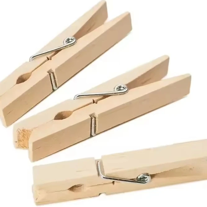 Natural High Quality Bamboo Multifunction Coffee Clip Wooden Peg And Laundry In Pack