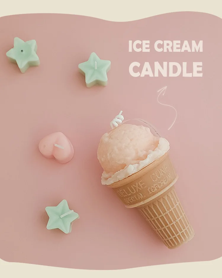 Home Fragrance Ice Cone Aromatherapy Candle Wholesale Handmade Soy Wax Gift Fragrance Sweet Dessert Candles Birthday Box YC
