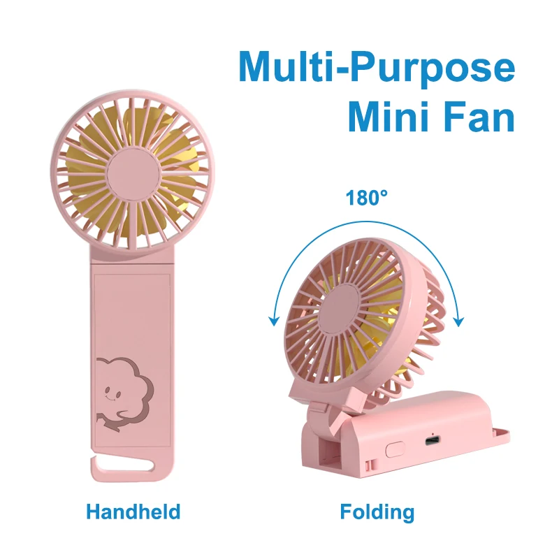 New 2000mAH Desk Mini Fan Usb Rechargeable Student Handheld Mini Fan Custom Logo Portable Folding fan