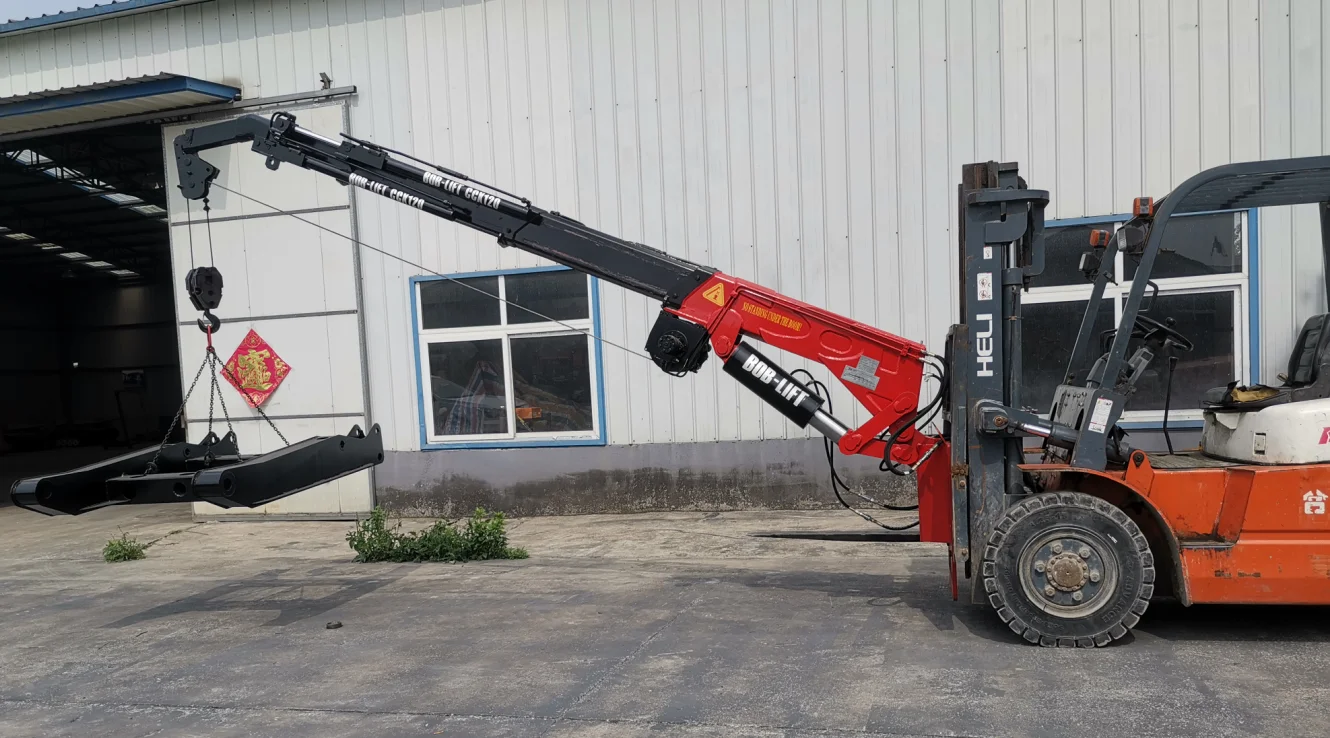 China Bob-Lift Heavy-duty 4 Ton Hydraulic Fly Jib Crane Matching Forklift For Sales