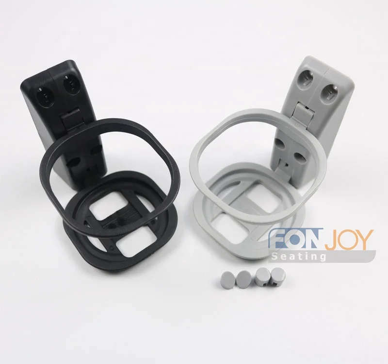 Reinforced PP injection molded back cup holder folding for bus passenger seat assembly