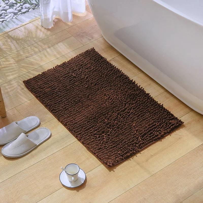 Non-Slip Chenille Bath Mat Absorbent Door Mat for Bathroom and Bedroom Non-Slip Floor Mat for Door Side
