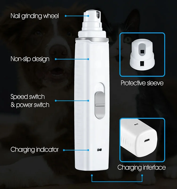 Dog Nail Clipper LED Light Electric Rechargeable Pet Nail Clipper Wholesale Factory Pet Dog Cat Nail Grinder