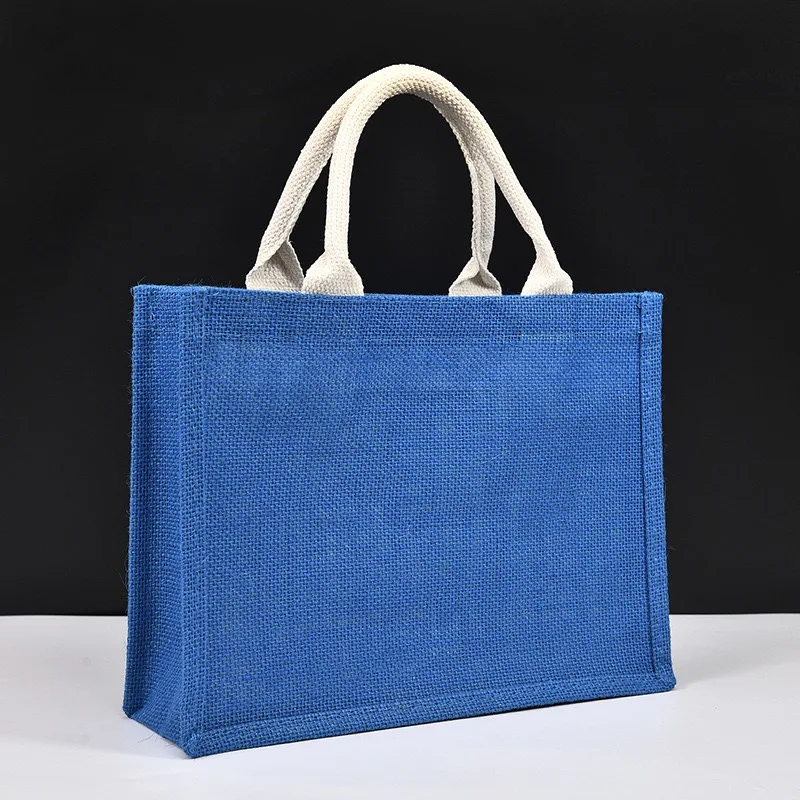 Jute Tote Bag Embroidered Navy Market Totes De Birthday Letter Lavender Mix Rope Polyester Jute Tote Bag