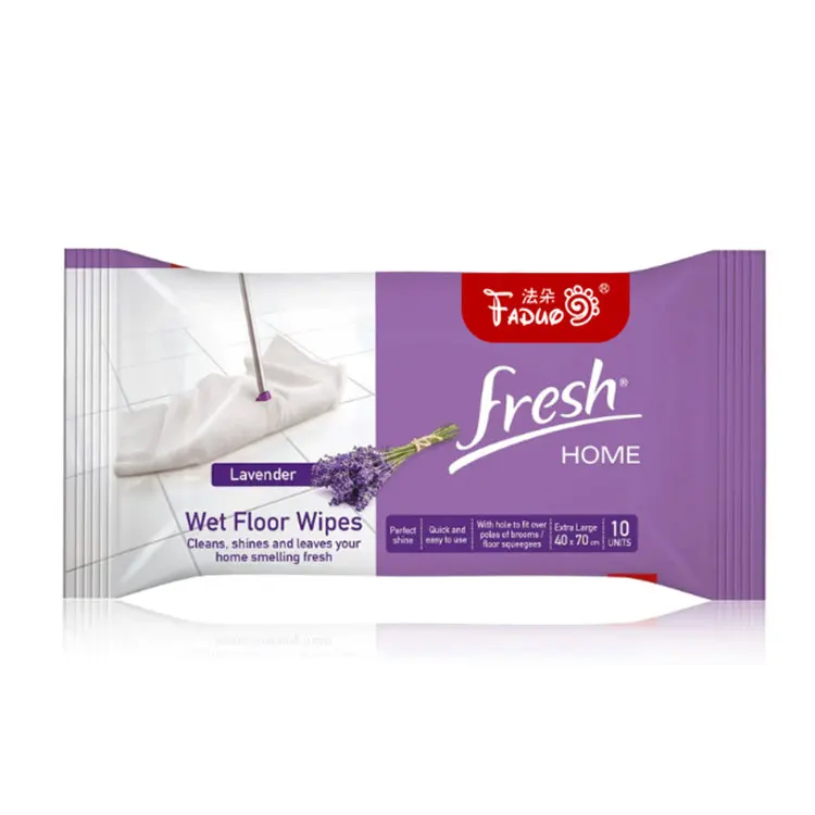 Design Large Size Spunlace Nonwoven Fabric Portable Floor Cleaning Wet Wipes
