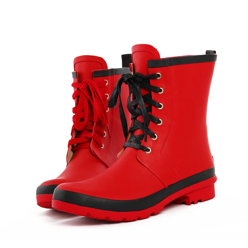 LAPPS Factory Custom logo color gumboot fashion rubber ladies fashion short rubber boots ankle boots for girls