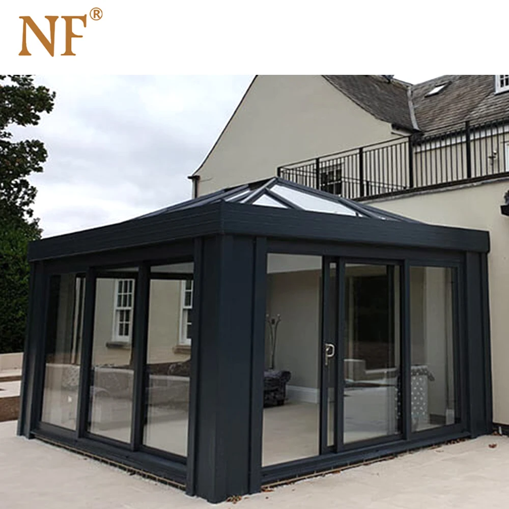 Prefabricate aluminium glass house/sunroom/greenhouse/conservatory hurricane proof