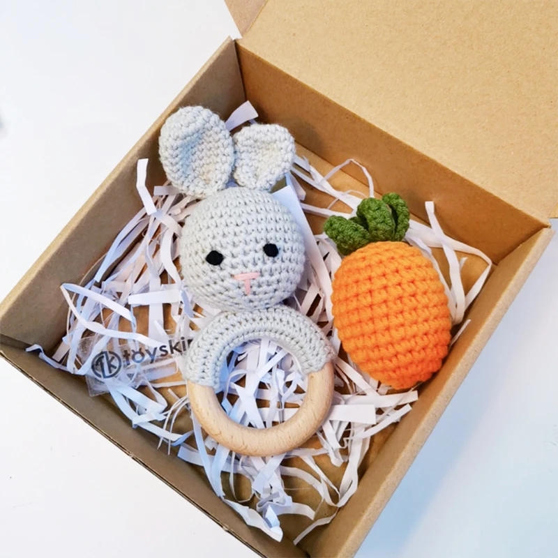 Органический хлопок Amigurumi вязание крючком Koala детские погремушки деревянный