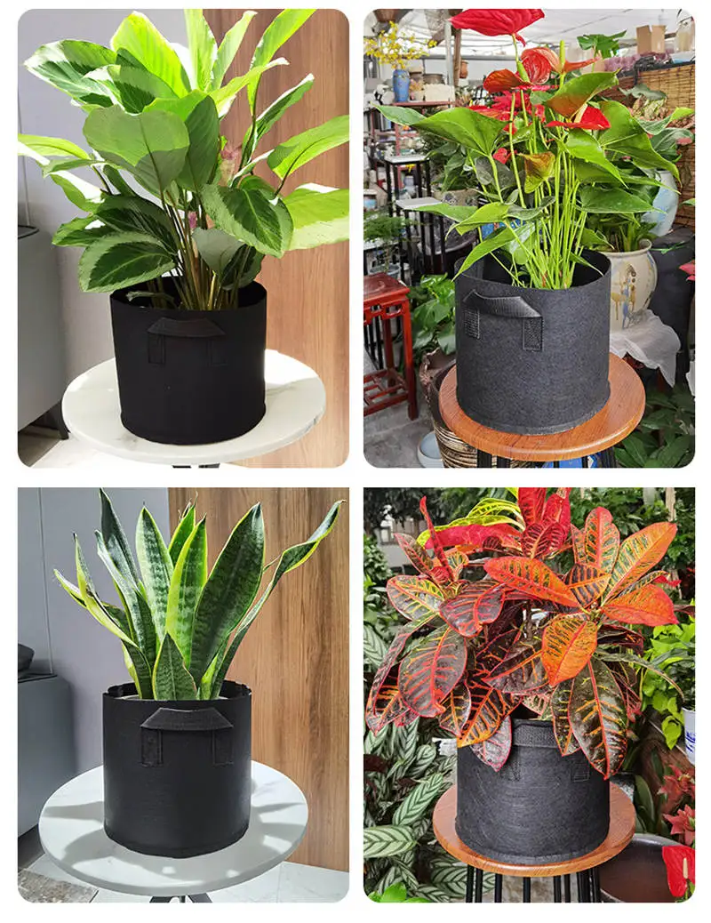 Black Fabric Grow Pots for Indoor Outdoor Planting Grow Bags Outdoor Plant Pots with Handles Potato Grow Bags Premium Fabric Pot