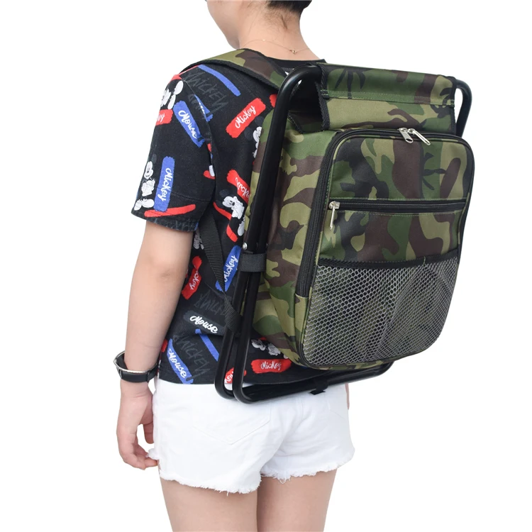 
Outdoor Folding Camping Fishing Beach Chair Backpack with Cooler Bag 