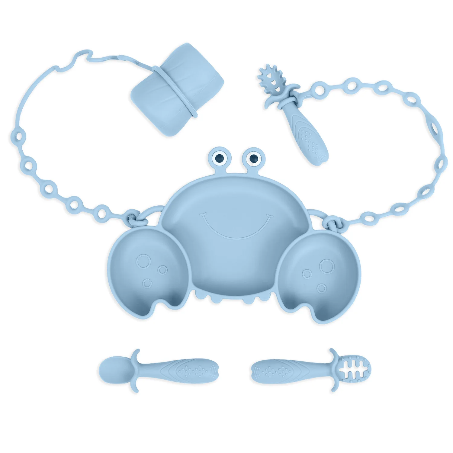 Yongli Wholesale Kids Food Feeding Bowl Silicone Baby Dishes Kid Dinner Suction Plate Baby Silicone Tableware Feeding Set