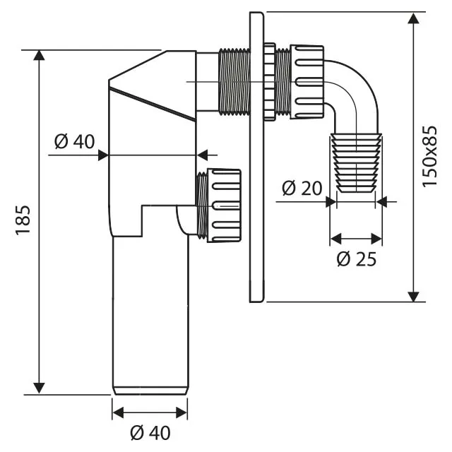 Hot Selling Italy Brand Bathroom Accessories Polished Washing Machine Drain Made Of Polypropylene For Sale