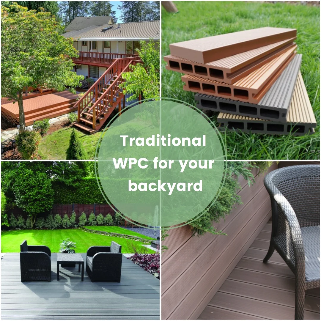 Eco-friendly Wood Plastic Composite WPC Floor Eco Decking Plank Crack-Resistant Outdoor WPC