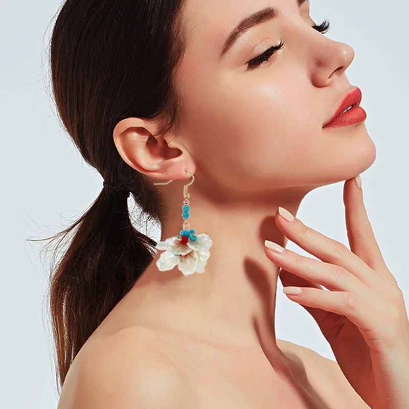 Комплект женских бирюзовых серег Liu Ming, недорогие супер неувядающие серьги с цветочным жемчугом, оптом, 2020